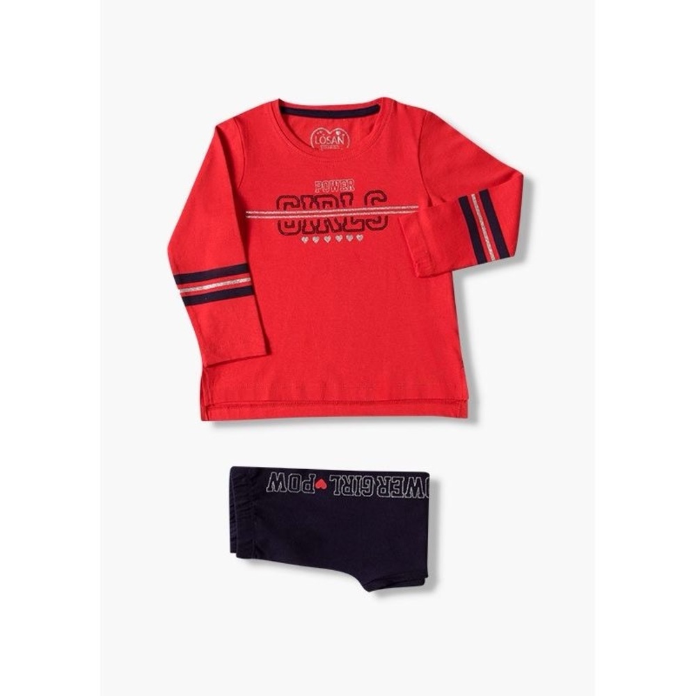 Red and Navy Matching Set with Athletic Design